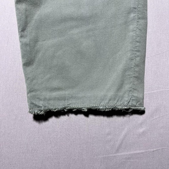 Frank & Eileen Wicklow Pants Womens 10 Green Cropped Raw‎ Hem Chino Made in USA - Picture 4 of 16
